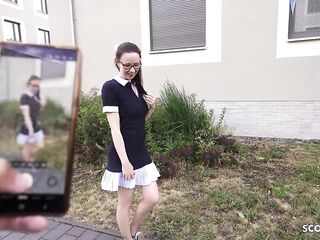 GERMAN SCOUT - Slender and Shy German Glasses Student Angel Ronya Rabe at Casting Bang