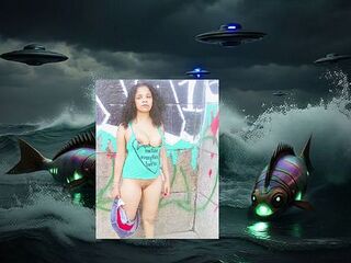 OCEAN WATER CGI SCI FI PLANET PARODY ROLE PLAY SOLO FEMALE PUBLIC