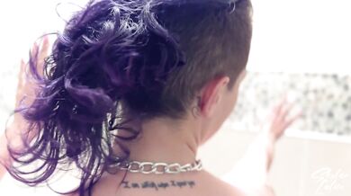 Skylar Calico Gets Wet And Wild with Her Big Purple Dildo In the Shower (full clip)