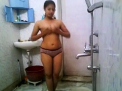 Indian College Babe In Hostel Shower