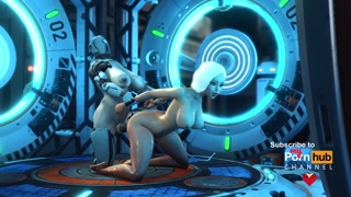 A sexy young hottie gets fucked hard by a sex android futanari