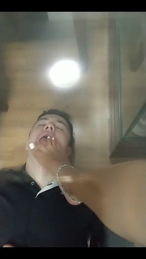 Foot Slave Under Tha Table