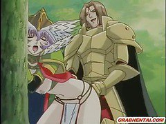 Princess hentai tittyfucked and doggystyle fucked in the forest