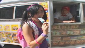 big ass whore getting fucked back of the van