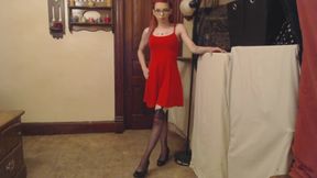 Red Dress & Nylons Strip Tease Solo