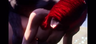 RED HEAD WIFE FUCKS A WOLF 🫠🤭