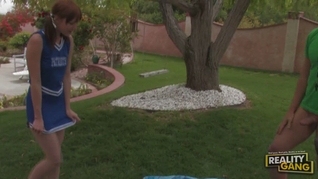 Fiery Beaue Marie Sucks a Thick Cock in Her Uniform Outdoors