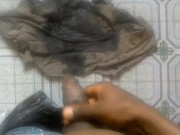 AMATER EBONY NAUGHTY PISS ON HIS CLOTH