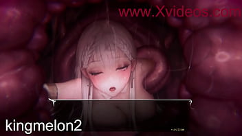 Curvy girl gets pounded by tentacled monster in hentai game