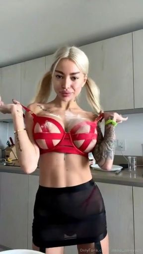 Sexy Teen Blonde With Ponytails Uniform Fetish Fire