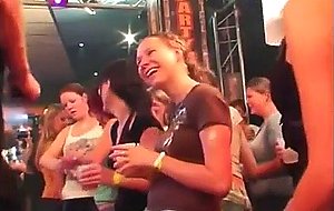 Amateur girls let loose and suck male strippers