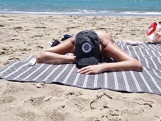 young woman gets fucked on the beach by a stranger fucking from behind