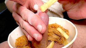 Food Fetish Blow Job in Chicken and Fries and Eat this with Taste