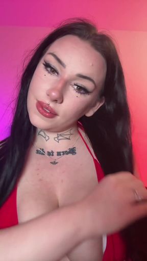 Powerful moment from &quot;Busty British goth teen dirty talk JOI&quot;