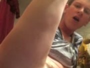 Twink Shoves Dildo up Hairy Hole