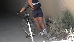 Caught jerking off during bike ride