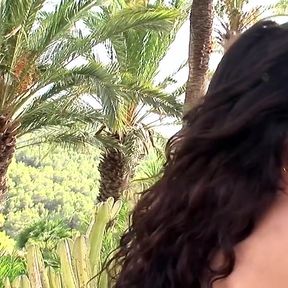 Brunette Babe Nude Outdoor Tease on Inflatable