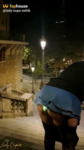 I'm Walking Around Paris in a Micro Skirt with an Anal Plug, Right in Front of the Eiffel Tower