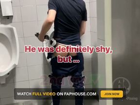 Homemade Roommates Mutual Dare Expose Your Ass While Peeing in Public Urinal