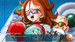 Kame Paradise Multiversex 3 - Roshi Playing With Android 21's Huge Tits