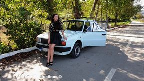 CustomVideo - 05 - Katya driving Skoda in heels sandals