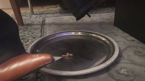 Silver plate ashtray trample