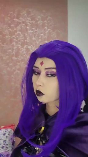 Purple haired anime cosplay