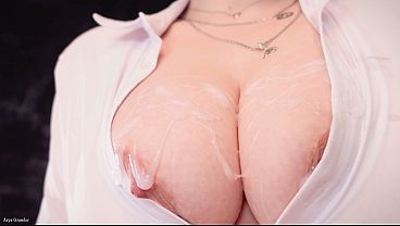 sexy FREE video: office MILF wanna CUM on her natural big BOOBS - tease and seduce