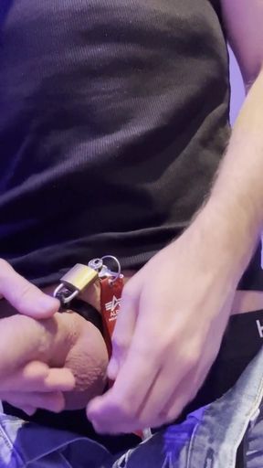 Sub Puppy Explodes Cum After Release of His Chastity Cage