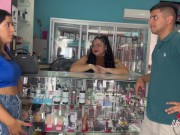 My boyfriend takes me to a sex shop and buys me a vibrator so that I masturbate in public 💦