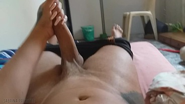 Travesti do pau peludo se gozando toda pela manhã, Sabrina Prezotte 20cm de prazer