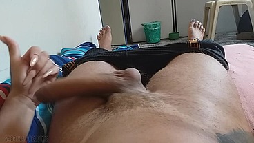 Travesti do pau peludo se gozando toda pela manhã, Sabrina Prezotte 20cm de prazer