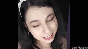 DaniTheCutie is anal dildo fucked while doing splits with torn yoga pants