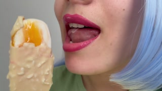 mouth and lips I eat and suck the ice cream