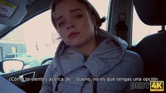 Blonde Russian teen gets paid for rough sex with a rich stranger