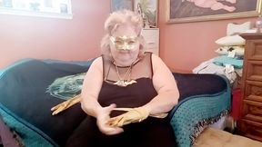 Satin Gold Gloves Fetish Play BBW Style