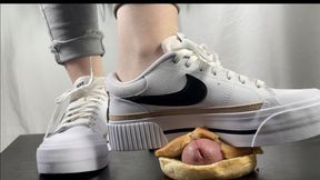 A Shoejob Dream in Nike Court Legacys - Cockcrush and Humiliation - Foodcrush on Cock - Giantess and POV Views - Sneaker fetish - slaveview only - HD