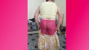 Beyza Crossdresser Wears Shorts Mini Skirt