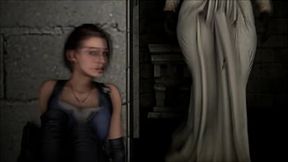 Lady Dimitrescu strips and dominates Jill Valentine