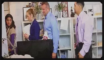 Hot Brunettes Gigi Flamez and Katalina Mills in Office Action