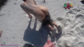 Sex on wild island beach