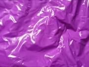 Putting on long Latex opera gloves
