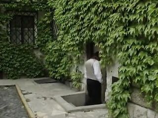 Seductive Maid Playing with a Castle Visitor