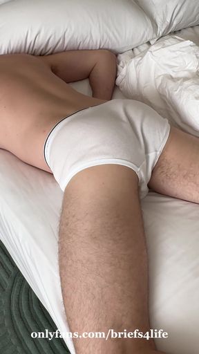 Horny Tighty Whities Boy Humps the Bed and Talks Dirty