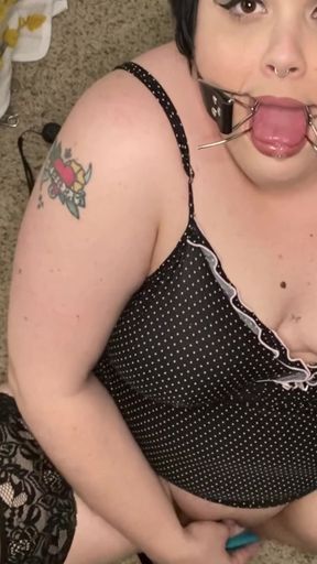 Must-share moment from &quot;POV Amateur BBW Cock Slut Drooling in Spider Gag&quot;