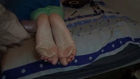 Naughty playing with stepmoms soles