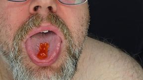 Giant Hungry Bear Swallows an Entire Tiny Party – Loud Burps & Gut Rubbing