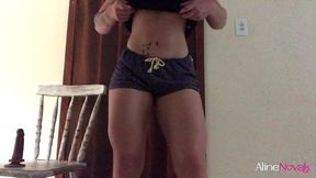 big ass blonde latina dancing for a fan