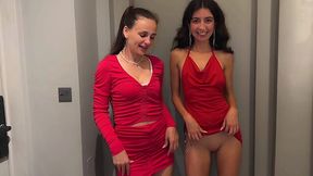 Russian party girls pick up two guys to fuck them in a secluded place