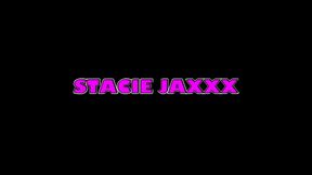 stacie jaxxx masturbates with gigantic dildo